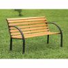 Dumas Transitional Style Patio Bench, Natural Oak