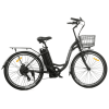 Ecotric 26inch Black Peacedove electric city bike with basket and rear rack