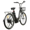 Ecotric 26inch Black Peacedove electric city bike with basket and rear rack