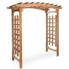 Garden Arbor - 6-Ft Handcrafted Wooden Trellis For Climbing Plants Outdoor