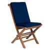 7pc. Oval Folding Chair Set w/ Blue Cushions