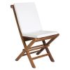 9pc. Rectangle Folding Chair Set w/ White Cushions