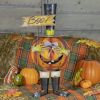 28.25" Tall Top Hat Jack-O-Lantern Figurine with BOO Sign