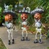 Set of 3 Small Iron Skeleton Mariachi Figurines "Tres Marlonis"