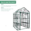 Green House 56" W x 56" D x 76" H,Walk in Outdoor Plant Gardening Greenhouse 2 Tiers 8 Shelves - Window and Anchors Include(White)-dk