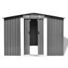 Garden Storage Shed Gray Metal 101.2"x80.7"x70.1"