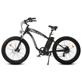 Ecotric Hammer Electric Fat Tire Beach Snow Bike (Option: black rims)