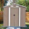 Patio 6ft x4ft Bike Shed Garden Shed; Metal Storage Shed with Lockable Door; Tool Cabinet with Vents and Foundation for Backyard; Lawn; Garden