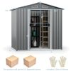 6 x 4 Feet Galvanized Steel Storage Shed with Lockable Sliding Doors