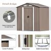 Patio 6ft x4ft Bike Shed Garden Shed; Metal Storage Shed with Lockable Door; Tool Cabinet with Vents and Foundation for Backyard; Lawn; Garden