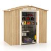 6 x 4 Feet Galvanized Steel Storage Shed with Lockable Sliding Doors