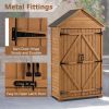 39.56"L x 22.04"W x 68.89"H Outdoor Storage Cabinet Garden Wood Tool Shed Outside Wooden Closet with Shelves and Latch, Gray/Brown