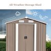 Patio 6ft x4ft Bike Shed Garden Shed; Metal Storage Shed with Lockable Door; Tool Cabinet with Vents and Foundation for Backyard; Lawn; Garden